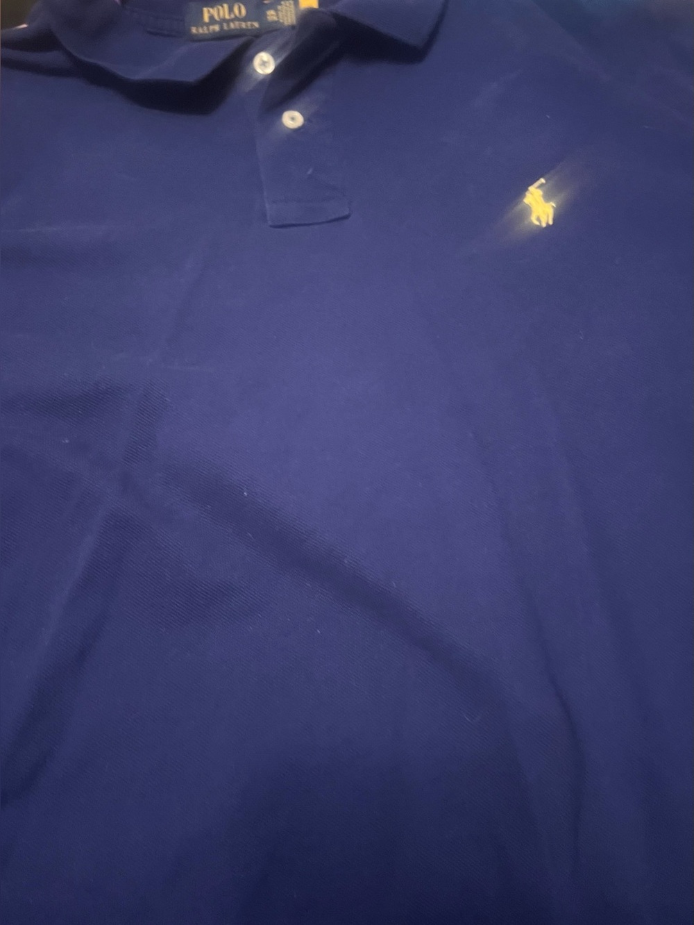 Polo by Ralph Lauren Navy Polo with Yellow Logo Accents